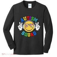Autism Squad Team Support Inclusion And Awareness Kids Long Sleeve Shirt thumb 0
