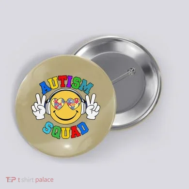 Autism Squad Team Support Inclusion And Awareness Button