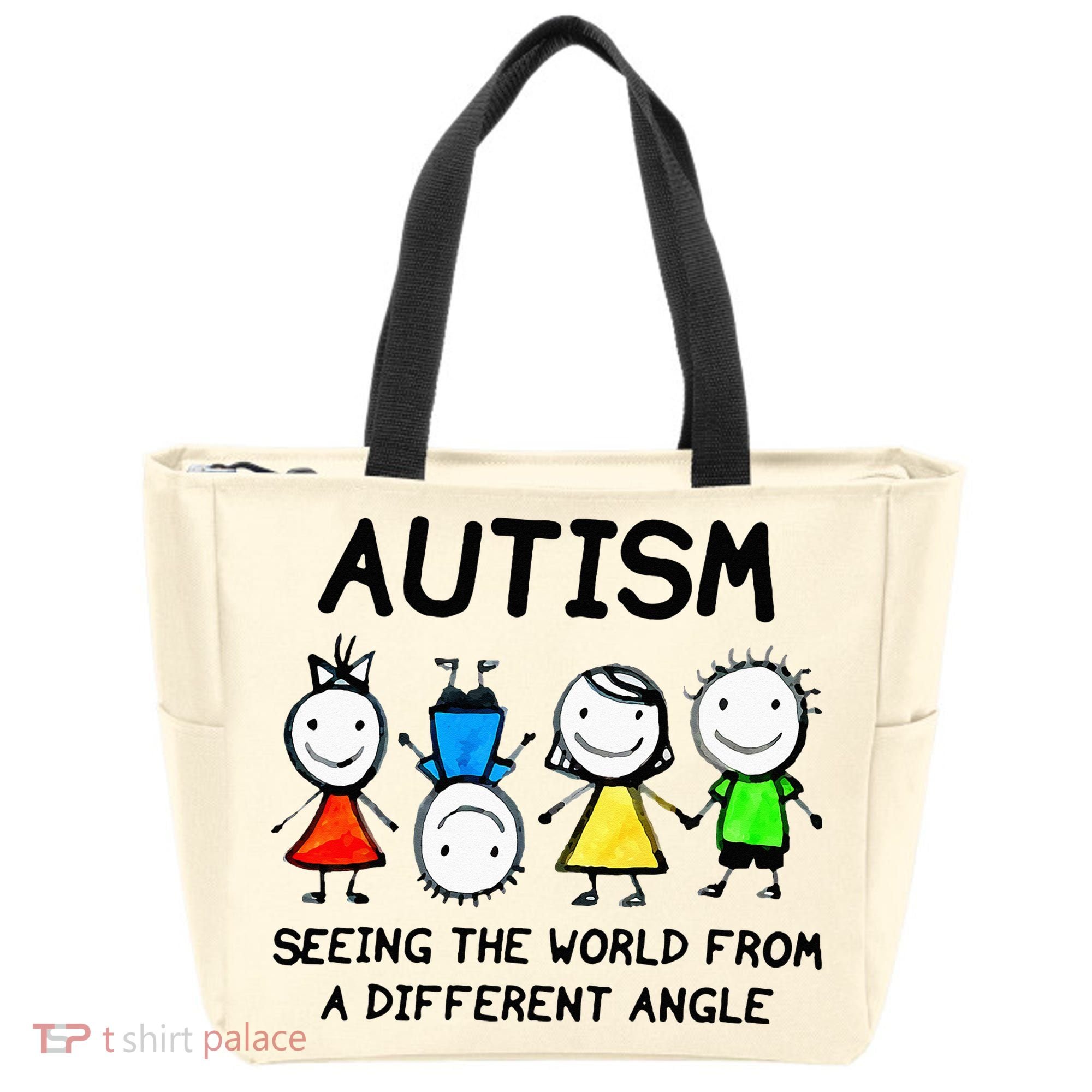 Autism Seeing The World From A Different Angle Autism Gifts Tote Bag