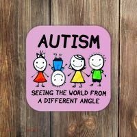 Autism Seeing The World From A Different Angle Autism Gifts Coaster thumb 0