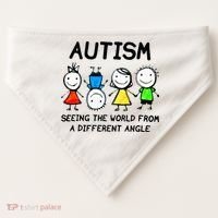 Autism Seeing The World From A Different Angle Autism Gifts USA-Made Doggie Bandana thumb 0