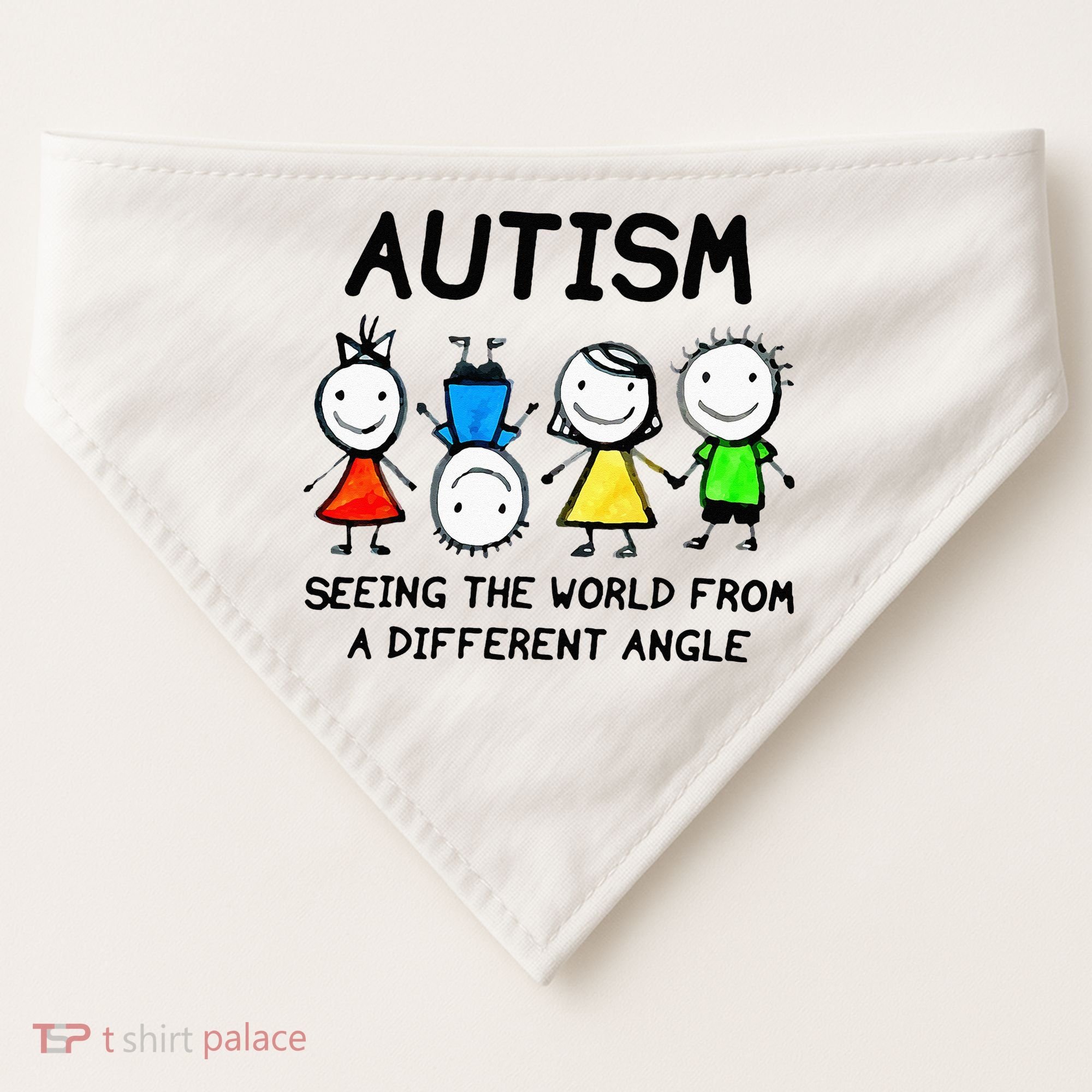 Autism Seeing The World From A Different Angle Autism Gifts USA-Made Doggie Bandana