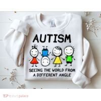 Autism Seeing The World From A Different Angle Autism Gifts Sweatshirt thumb 2