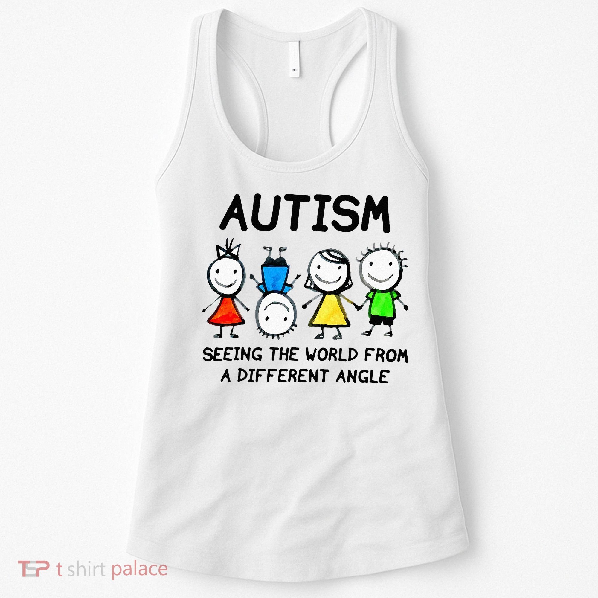 Autism Seeing The World From A Different Angle Autism Gifts Women's Tank Top