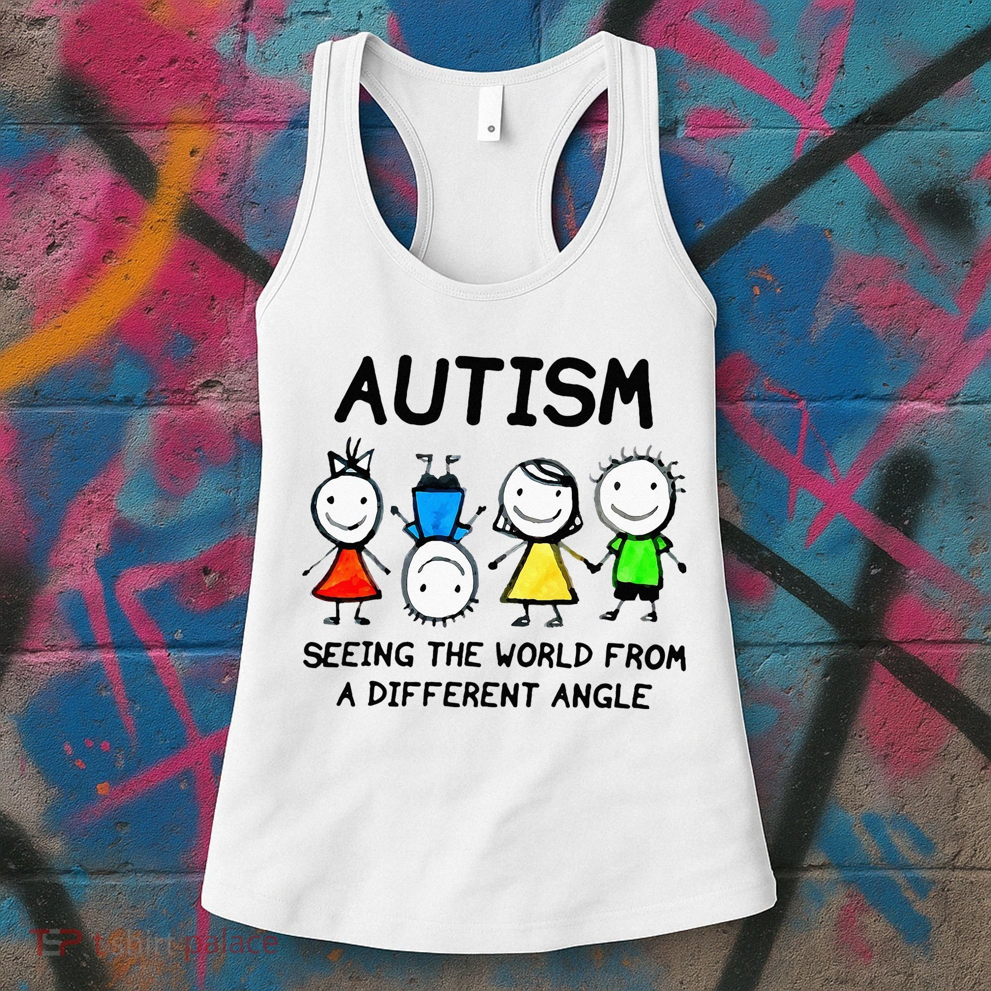 Autism Seeing The World From A Different Angle Autism Gifts Women's Tank Top