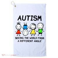 Autism Seeing The World From A Different Angle Autism Gifts Golf Towel thumb 0
