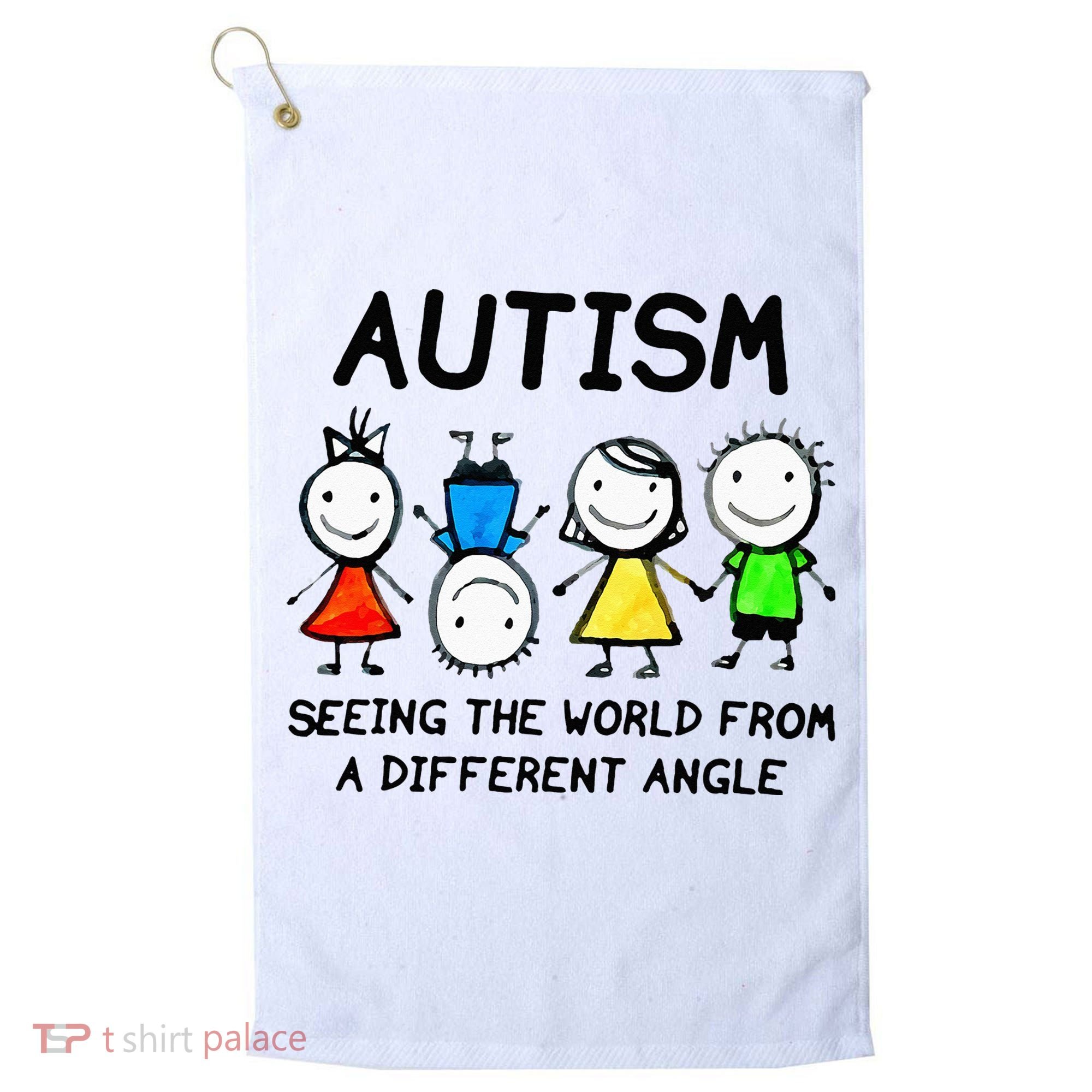 Autism Seeing The World From A Different Angle Autism Gifts Golf Towel