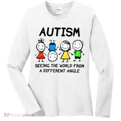 Autism Seeing The World From A Different Angle Autism Gifts Women's Long Sleeve Shirt