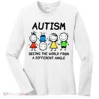 Autism Seeing The World From A Different Angle Autism Gifts Women's Long Sleeve Shirt thumb 0
