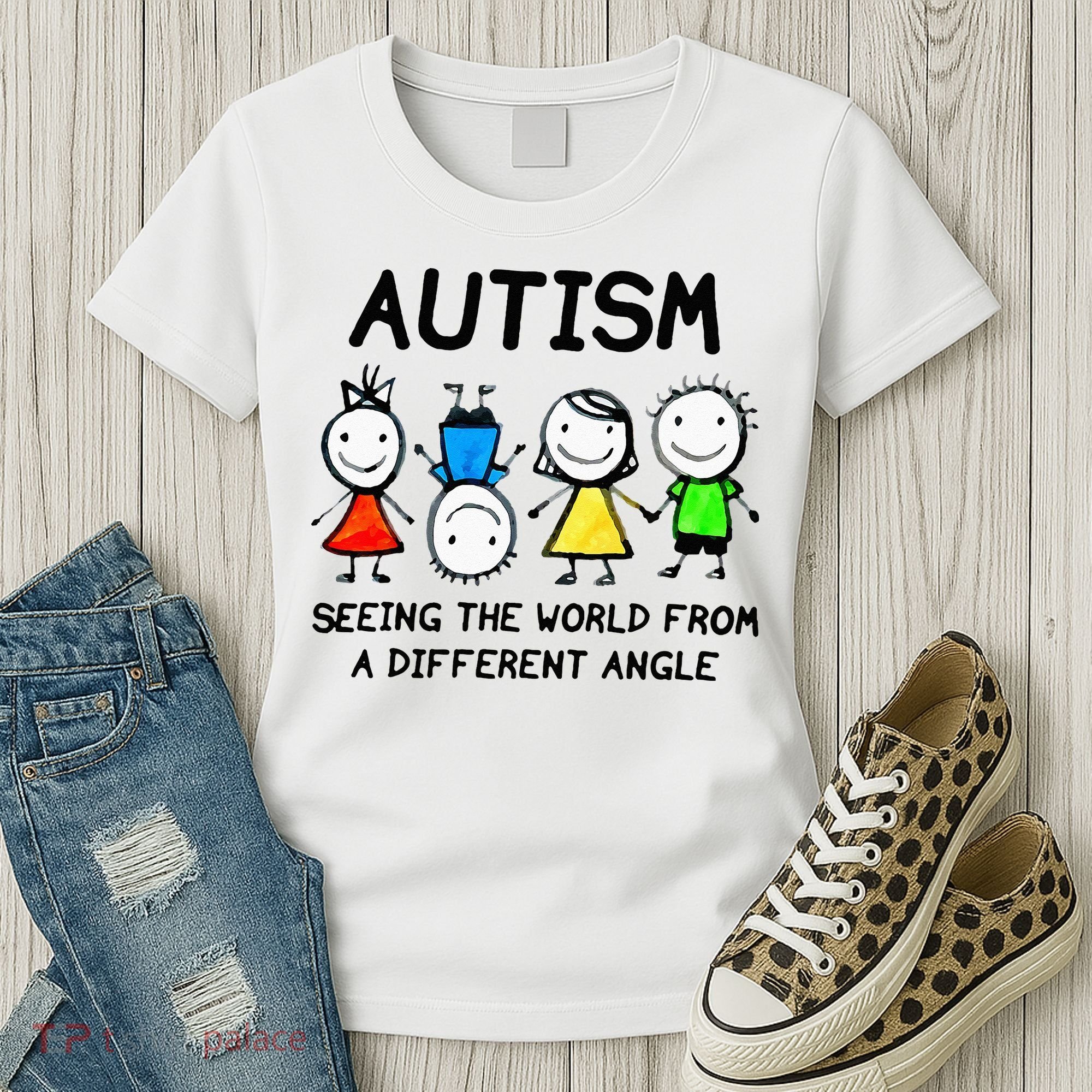 Autism Seeing The World From A Different Angle Autism Gifts Women's T-Shirt