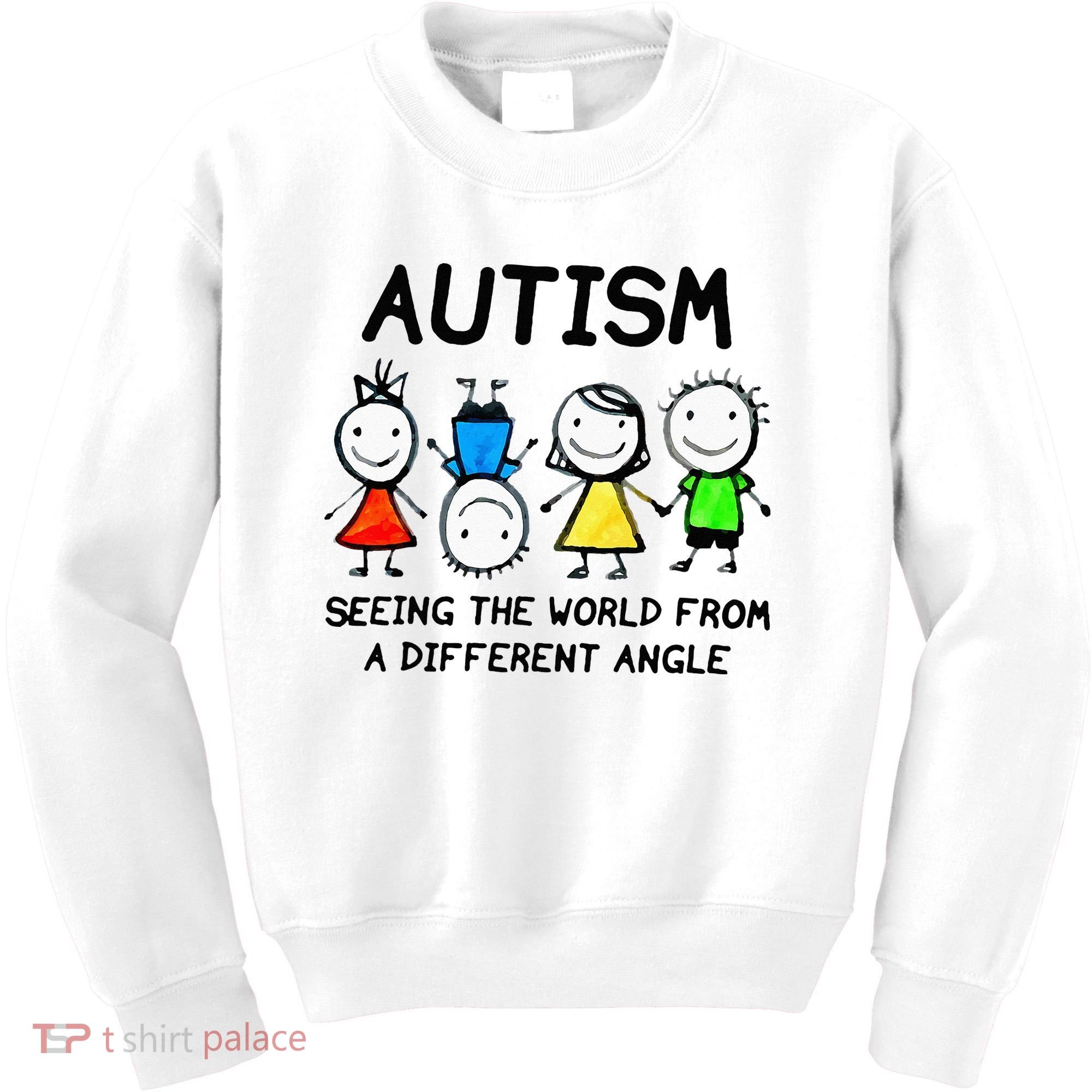 Autism Seeing The World From A Different Angle Autism Gifts Kids Sweatshirt