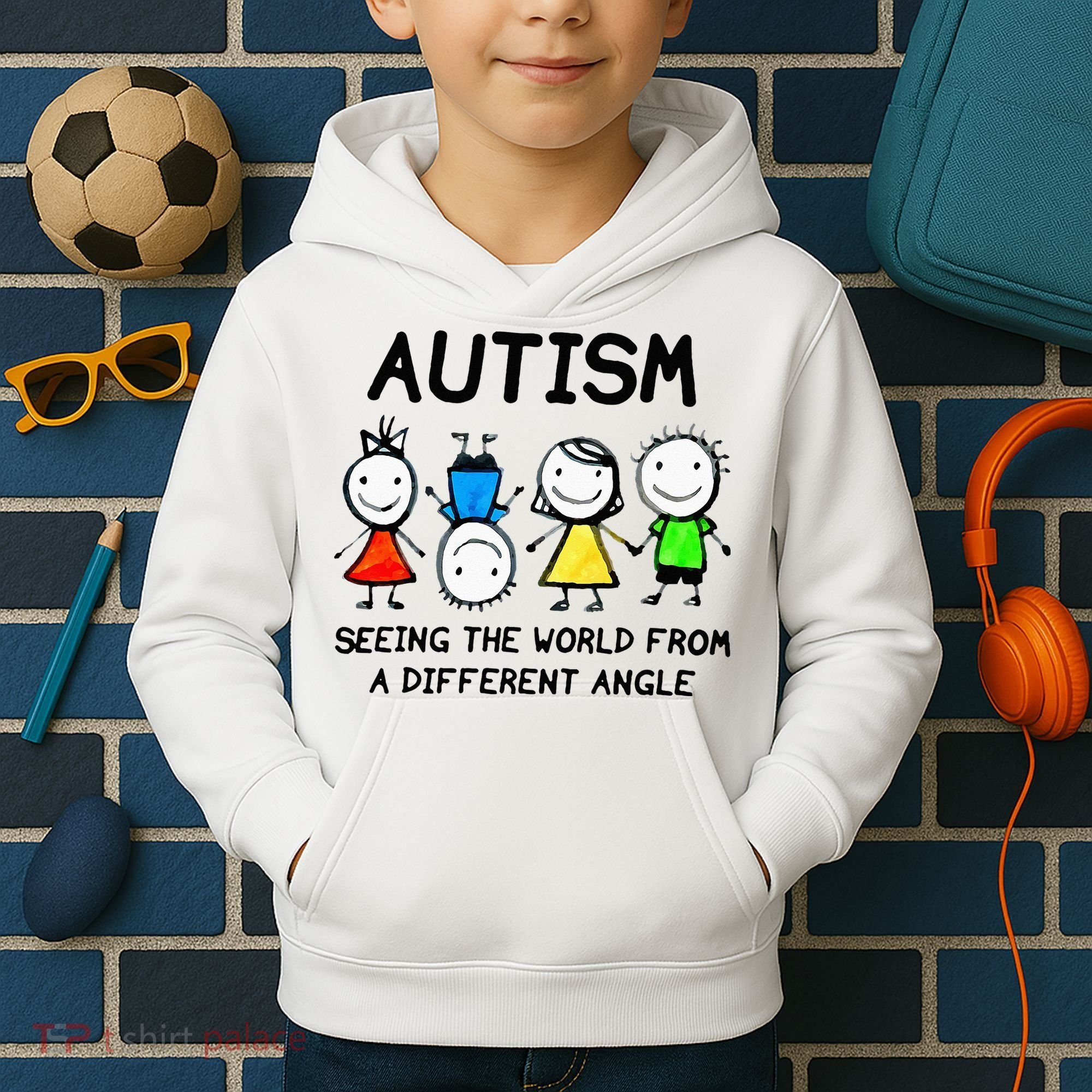 Autism Seeing The World From A Different Angle Autism Gifts Kids Hoodie