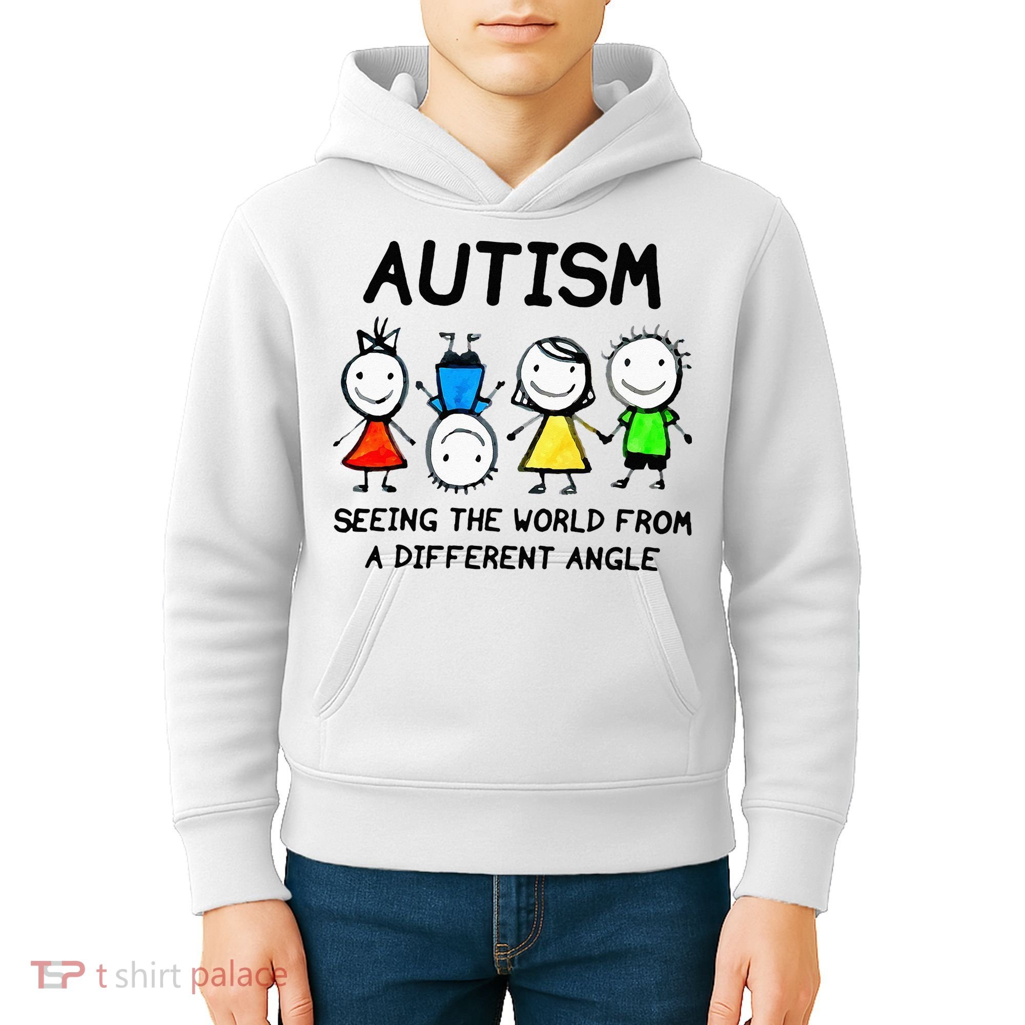 Autism Seeing The World From A Different Angle Autism Gifts Kids Hoodie