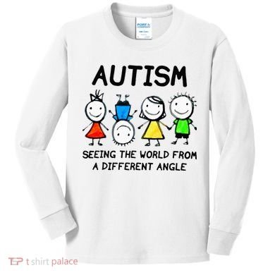Autism Seeing The World From A Different Angle Autism Gifts Kids Long Sleeve Shirt