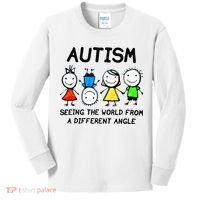 Autism Seeing The World From A Different Angle Autism Gifts Kids Long Sleeve Shirt thumb 0
