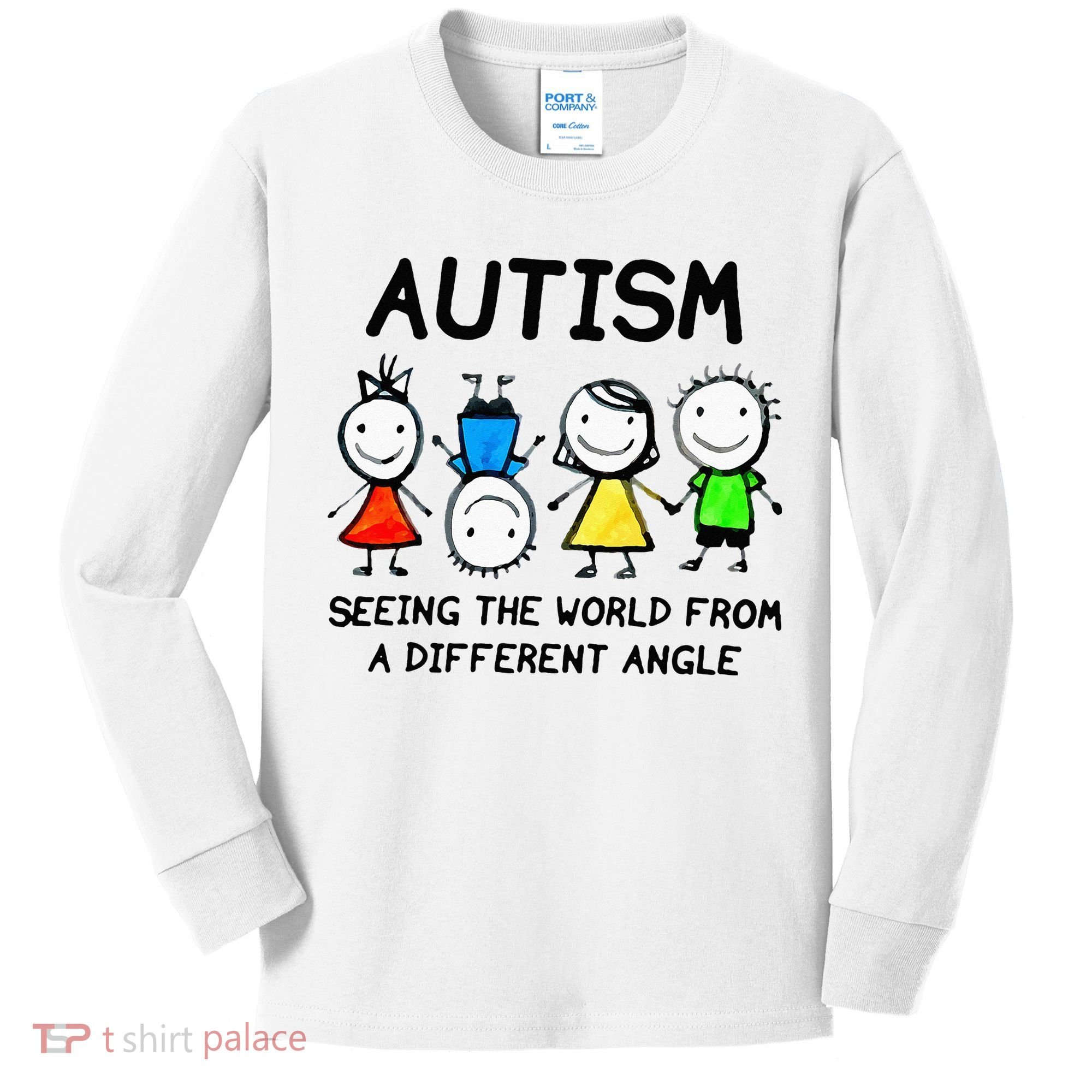 Autism Seeing The World From A Different Angle Autism Gifts Kids Long Sleeve Shirt