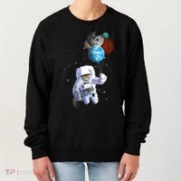 Astro Cat With Planet Balloons Women's Sweatshirt thumb 0