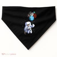 Astro Cat With Planet Balloons USA-Made Doggie Bandana thumb 0