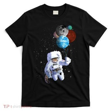 Astro Cat With Planet Balloons T-Shirt