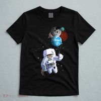 Astro Cat With Planet Balloons T-Shirt thumb 5