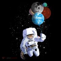 Astro Cat With Planet Balloons T-Shirt thumb 7
