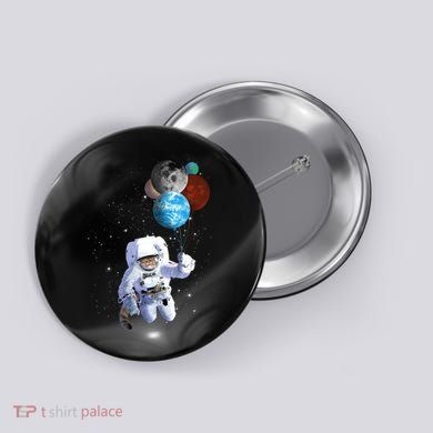 Astro Cat With Planet Balloons Button