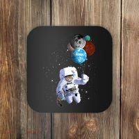 Astro Cat With Planet Balloons Coaster thumb 0