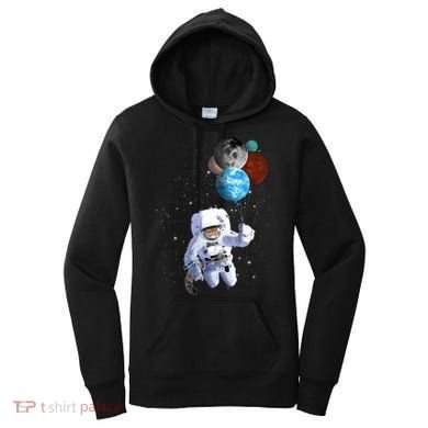 Astro Cat With Planet Balloons Women's Hoodie