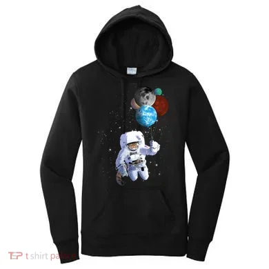 Astro Cat With Planet Balloons Women's Hoodie