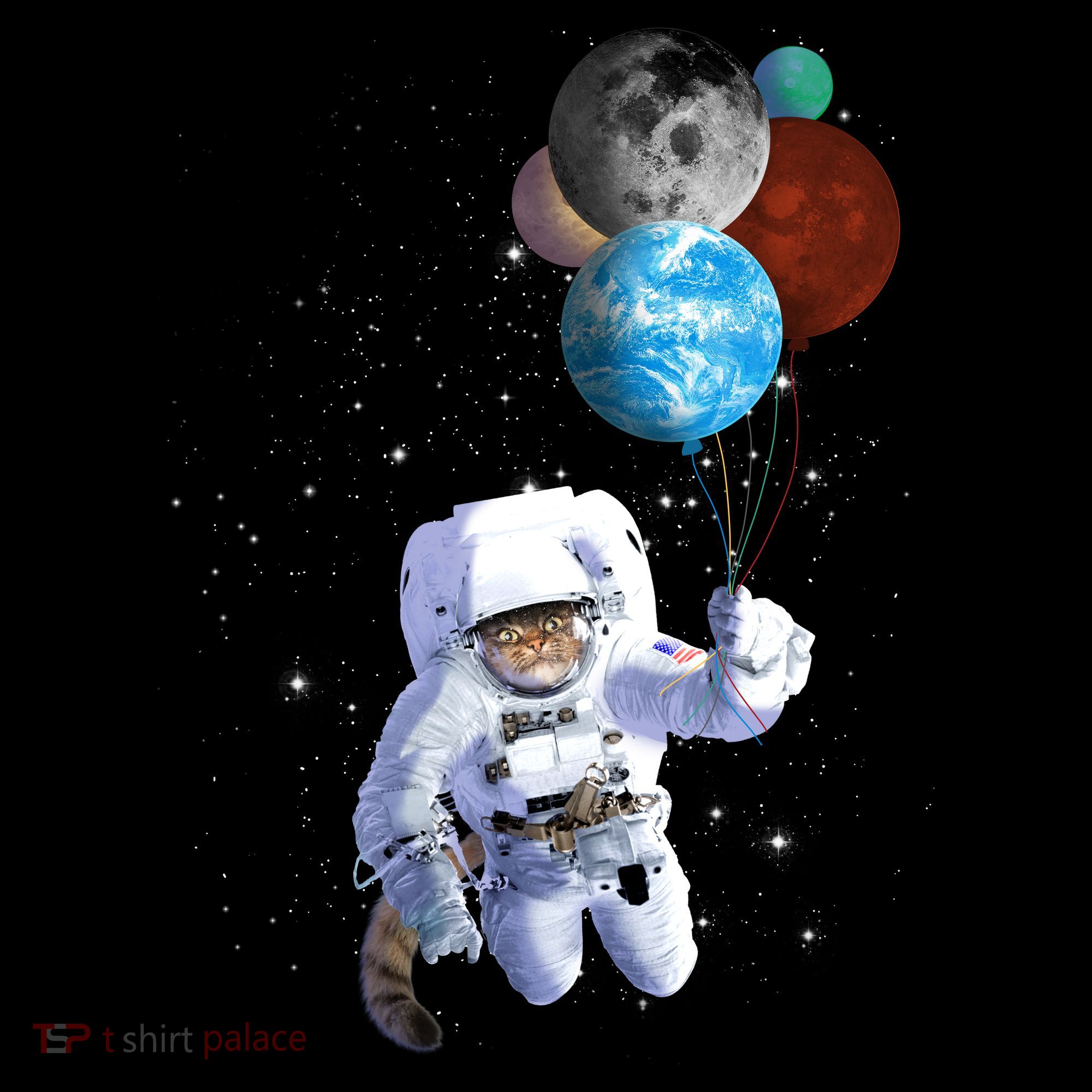 Astro Cat With Planet Balloons Women's Hoodie