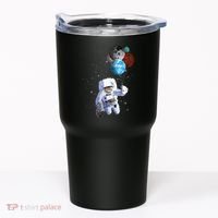 Astro Cat With Planet Balloons Tumbler thumb 0