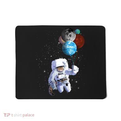 Astro Cat With Planet Balloons Mousepad