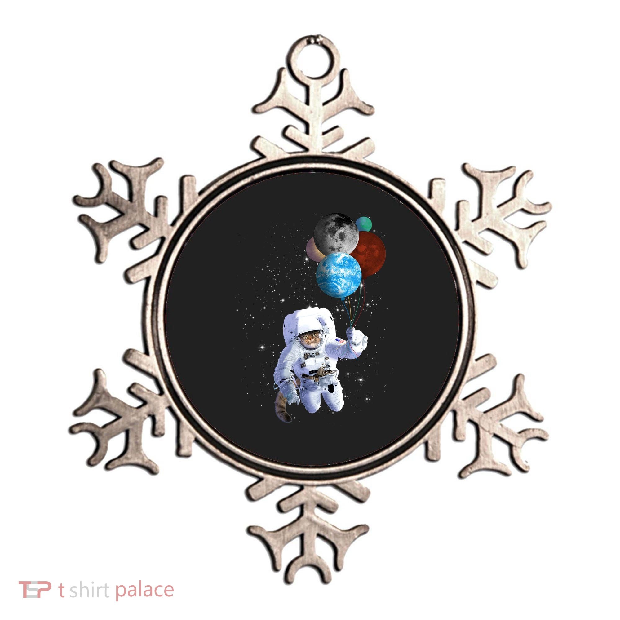 Astro Cat With Planet Balloons Ornament