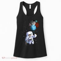 Astro Cat With Planet Balloons Women's Tank Top thumb 0