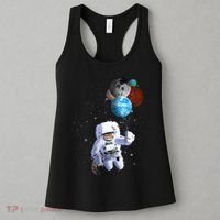 Astro Cat With Planet Balloons Women's Tank Top thumb 3