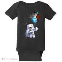 Astro Cat With Planet Balloons Baby Bodysuit thumb 0