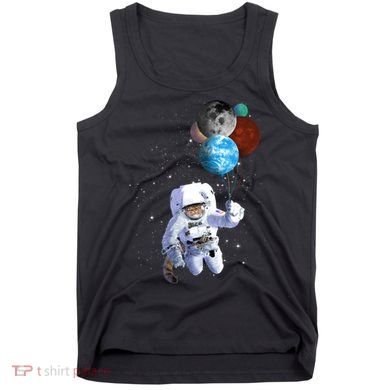 Astro Cat With Planet Balloons Tank Top