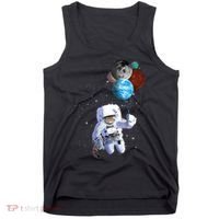 Astro Cat With Planet Balloons Tank Top thumb 0