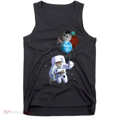 Astro Cat With Planet Balloons Tank Top