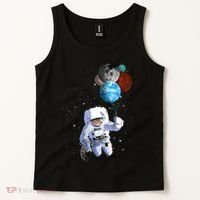 Astro Cat With Planet Balloons Tank Top thumb 2