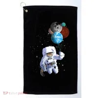 Astro Cat With Planet Balloons Golf Towel thumb 0