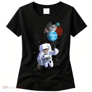 Astro Cat With Planet Balloons Women's T-Shirt
