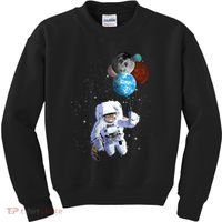 Astro Cat With Planet Balloons Kids Sweatshirt thumb 0