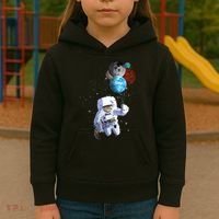 Astro Cat With Planet Balloons Kids Hoodie thumb 3