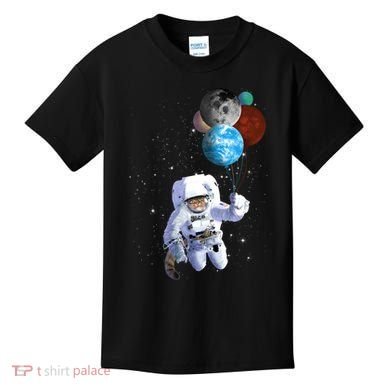 Astro Cat With Planet Balloons Kids T-Shirt