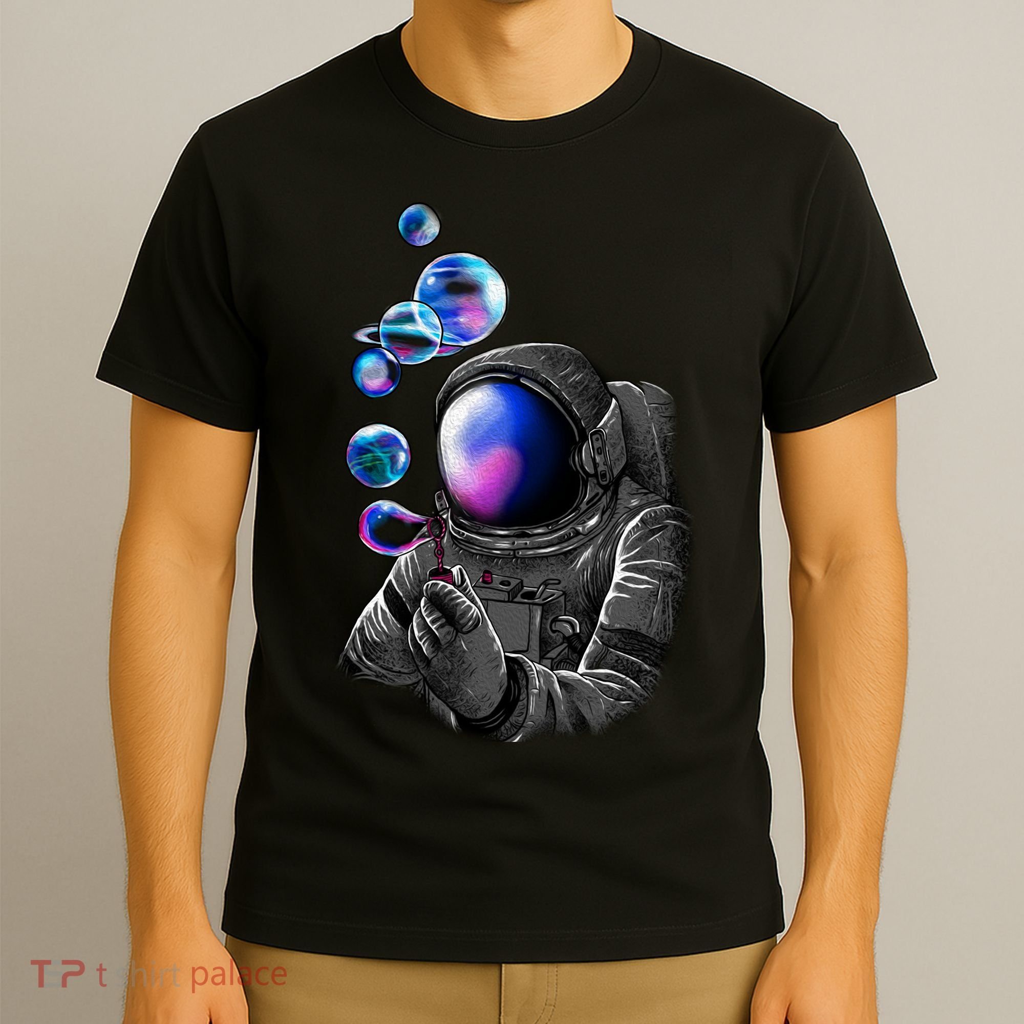 Astronaut Blowing Space Bubbles T-Shirt