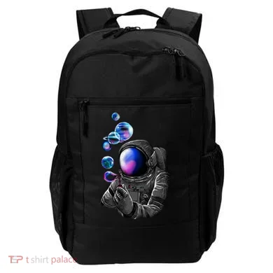 Astronaut Blowing Space Bubbles Backpack