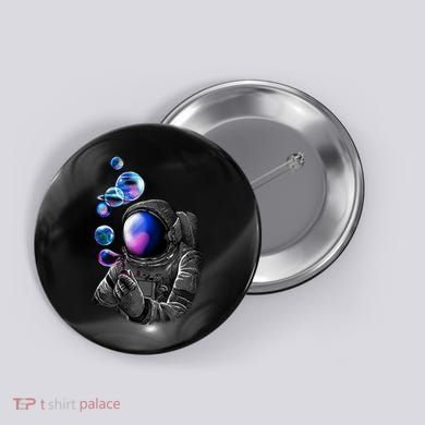 Astronaut Blowing Space Bubbles Button