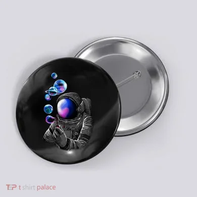 Astronaut Blowing Space Bubbles Button