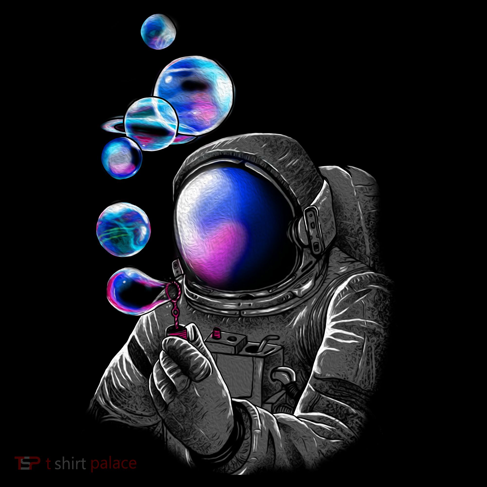Astronaut Blowing Space Bubbles Button
